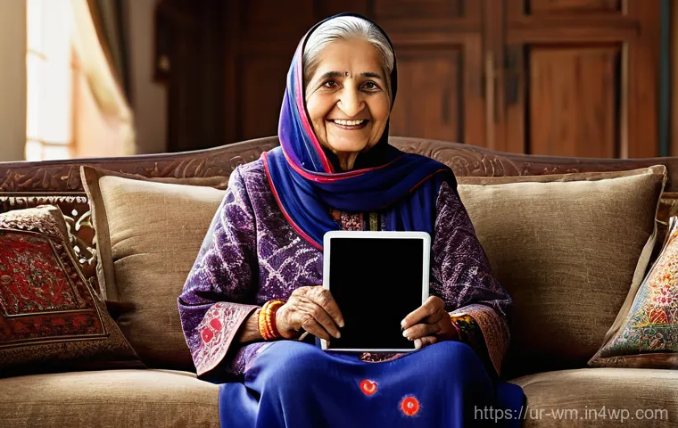 노인 친화적인 스마트 장치 개발 동향 - **Prompt 1: Joyful Video Call with Grandchildren**
"A cheerful elderly Pakistani woman, wearing ...