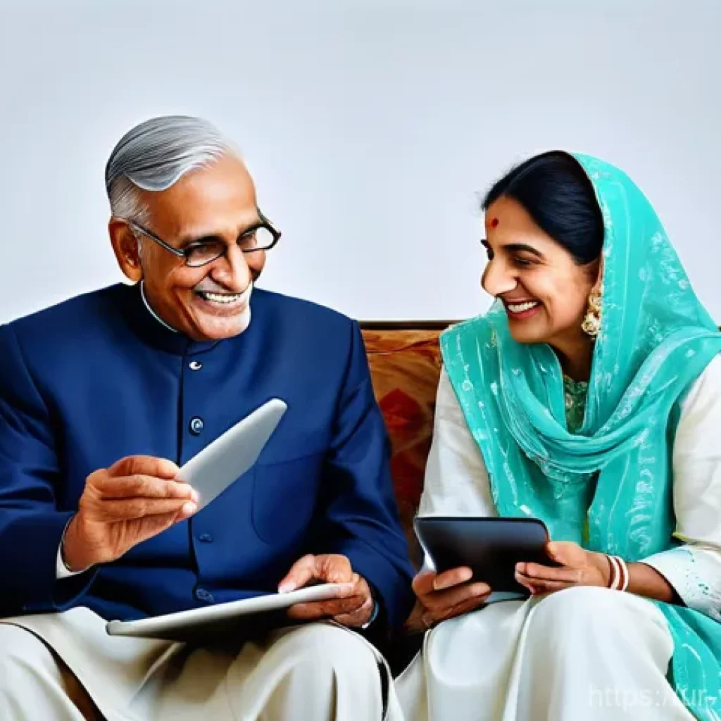 실버세대의 가족과 소통을 위한 기술 - **Prompt:** A heartwarming, photorealistic image of an elderly Pakistani couple, a man and a woman i...