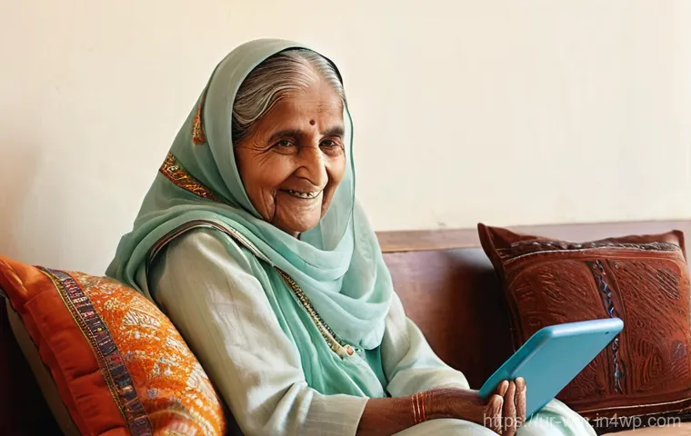 실버테크 혁신을 위한 정부의 지원 정책 - **Prompt:** A heartwarming scene of an elderly Pakistani grandmother (Dadi or Nani) in her late 60s ...